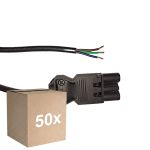 Multipack 50x Noxion GST - Compatible Supply Cable Black - Male + Open Ends - 2m - 3 pole 0,75mm2